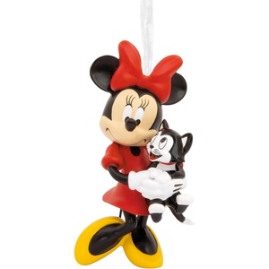 Hallmark Minnie Mouse and Present Christmas Ornament(Minnie Holding Kitten)