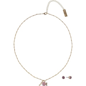 Hallmark Mother’s Day Gold Tone Nana Rose Pendant Necklace and Earring Set