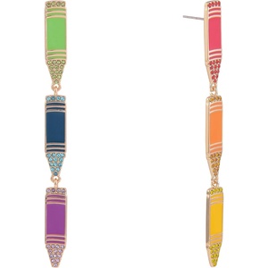 Hallmark Multi Color Crayon Earrings