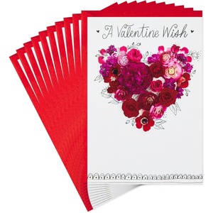 Hallmark Pack of Valentines Day Cards or Galentines Day Cards, Happy Heart Day (10 Valentine’s Day Cards with Envelopes) (5VFE6119)(Valentine Wish  10 Cards with Envelopes)