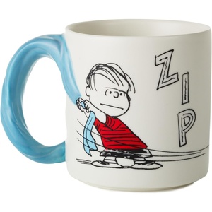 Hallmark Peanuts Black and Red Ceramic Mug, 25 oz (Christmas Carols) Gift for Kids, Fans, Collectors(Linus and Snoopy)