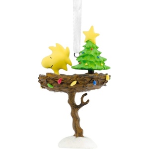 Hallmark Peanuts Ne’Qwa Art A Charlie Brown Christmas Christmas Ornament, Hand-Painted Glass(Woodstock)