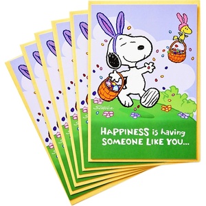 Hallmark Peanuts Pack of Easter Cards, Snoopy Jelly Beans (6 Cards with Envelopes)(Easter Card)