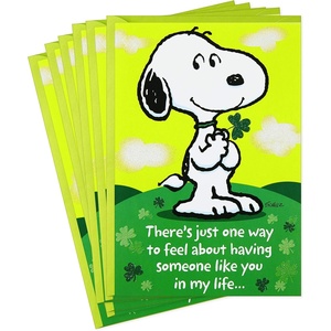 Hallmark Peanuts Pack of St. Patricks Day Cards, Lucky Snoopy (6 Cards with Envelopes)(St. Patrick’s Day  Lucky Snoopy)