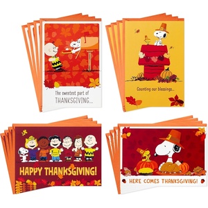 Hallmark Peanuts Thanksgiving Cards Assortment, Snoopy and Friends (16 Assorted Cards with Envelopes)(Peanuts Thanksgiving Assortment)
