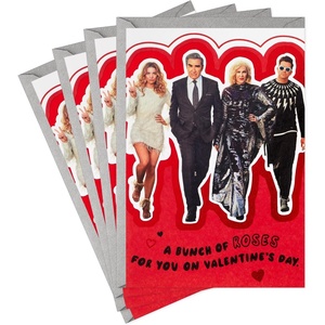 Hallmark Schitt’s Creek Pack of 4 Valentine’s Day Cards (Bunch of Roses)(Schitt’s Creek  4 Cards with Envelopes)
