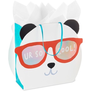 Hallmark Sesame Street 13″ Large Gift Bag with Tissue Paper (Big Bird, Elmo, Grover, Cookie Monster) for Birthdays, Christmas, Back to School(Panda in Sunglasses)