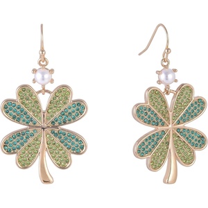 Hallmark St. Patrick’s Day Green Stone Four Leaf Clover Earrings