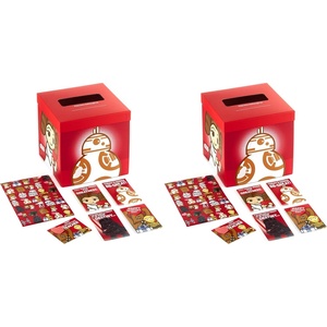 Hallmark Star Wars Valentines Day Cards and Mailbox for Kids School Classroom Exchange (1 Box, 32 Valentine Cards, 35 Stickers, 1 Teacher Card)(One size (Pack of 2))
