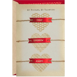 Hallmark Valentine’s Day Card for Husband (Three Gold Hearts) (0699VFE7622)(Husband  Three Gold Hearts)