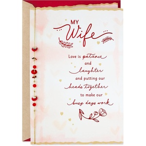 Hallmark Valentines Day Card for Husband, Wife, Boyfriend, Girlfriend (Two Hearts)(Happiness and Hard Work)