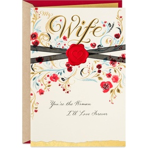 Hallmark Valentines Day Card for Husband, Wife, Boyfriend, Girlfriend (Two Hearts)(Wife  Love Forever)