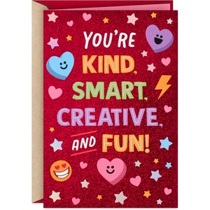 Hallmark Valentines Day Card for Kid (Creative, Smart, Fun) for Son, Daughter, Grandchild, Niece, Nephew(red)