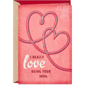 Hallmark Valentine’s Day Card for Son or Daughter from Mom (Stitched Hearts)(Son or Daughter from Mom – 1 Card with Envelope)