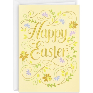 Hallmark Vintage Easter Cards, Pastel Yellow (40 Cards with Envelopes)(Happy Easter Card Pack)