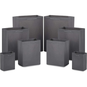 Hallmark White Gift Bags in Assorted Sizes (8 Bags: 2 Small 5″, 2 Medium 8″, 2 Large 11″, 2 Extra Large 14″) for Christmas, Weddings, Bridal Showers, Birthdays, Graduations(Gray)