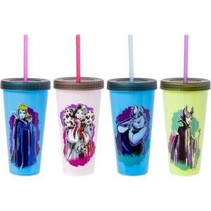 Silver Buffalo Rainbow Brite 4 pack Color Change Plastic Tumbler Set Featuring Rainbow Brite, Patty O’Green, La La Orange, and Shy Violet, 24 Ounces(Devious Group Splatter)