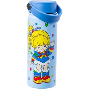Silver Buffalo Rainbow Brite Stainless Steel Water Bottle with Swivel Handle, 20 Ounces(Rainbow Brite)