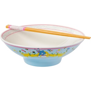 Silver Buffalo Rainbow Brite and Twink Ceramic Ramen Bowl with Chopsticks and Spoon, 20 Ounces(Care Bears Grumpy Bear Eating (Big))