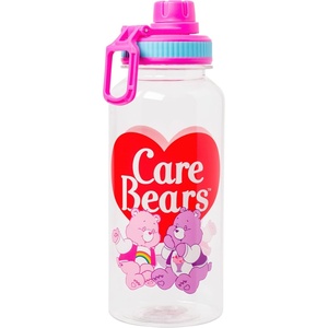 Silver Buffalo Rainbow Brite and Twink Twist Spout Plastic Water Bottle with Stickers You Stick Yourself, 32 Ounces(Care Bears School Spirit)