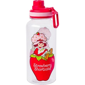 Silver Buffalo Rainbow Brite and Twink Twist Spout Plastic Water Bottle with Stickers You Stick Yourself, 32 Ounces(Strawberry Shortcake)