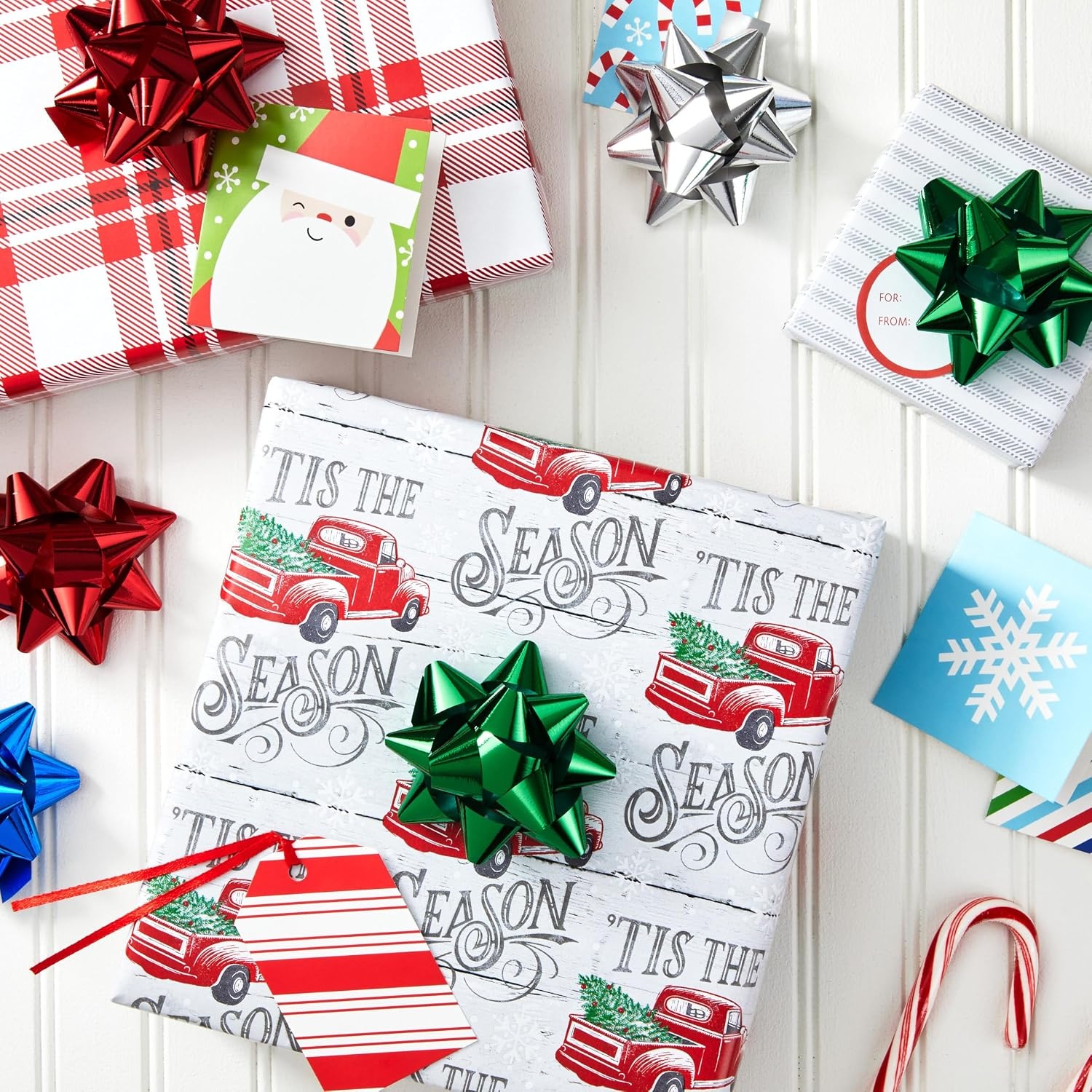image:imageHallmark 3 Gift Bow Holiday Assortment 75 Bows Red Gold Green Silver Blue for Christmas Hanukkah Birthdays Presents75 Count Holiday Bows