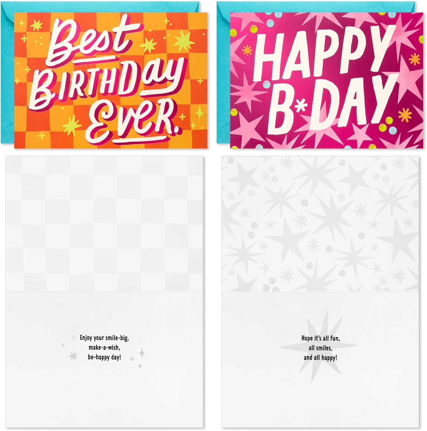 image:imageHallmark Birthday Girl Card Assortment 16 Cards with Envelopes Roller Skates Retro Stars Pink Orange