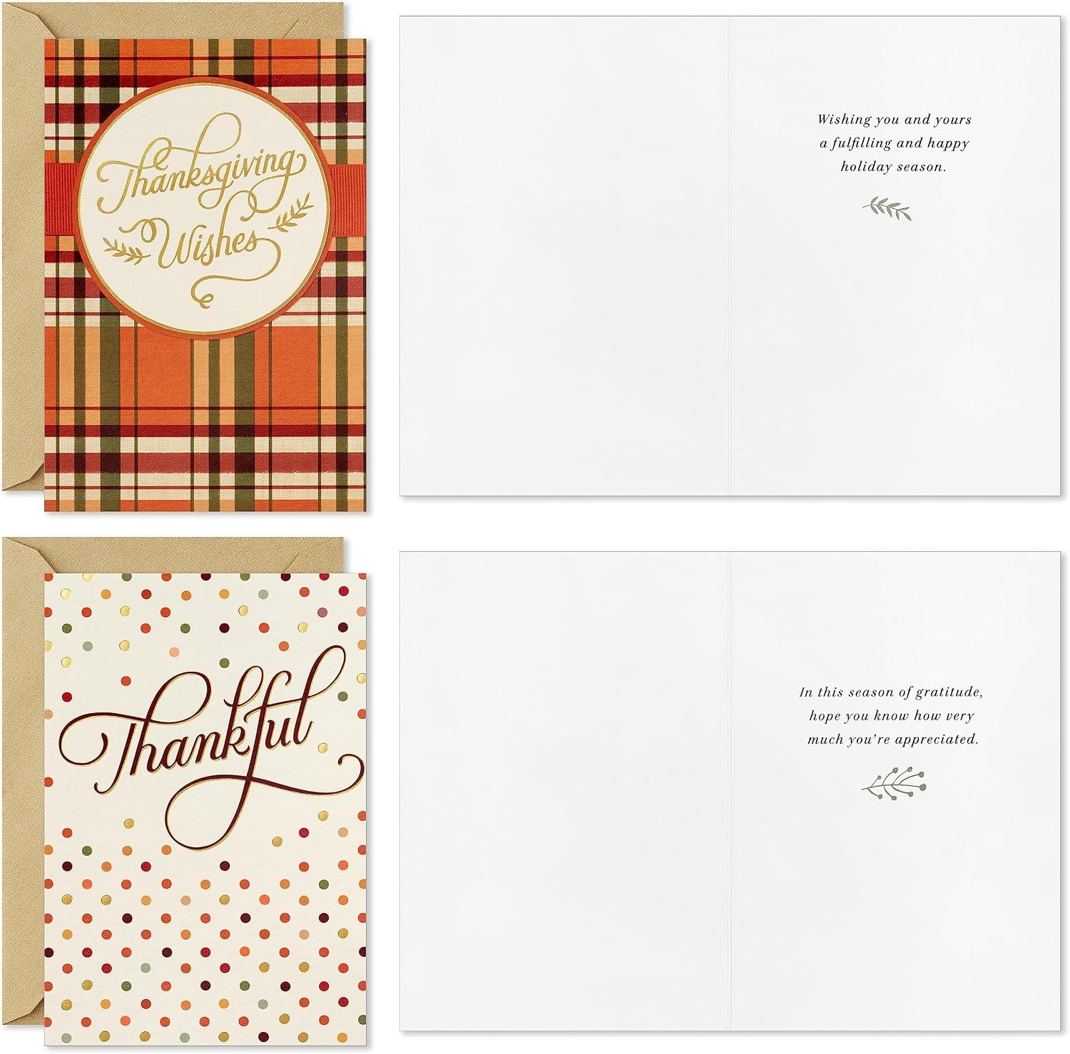 image:imageHallmark Bulk Thanksgiving Cards Assortment 72 Cards with Envelopes Stripes Leaves PlaidClassic Thanksgiving Stripes Leaves and Plaid