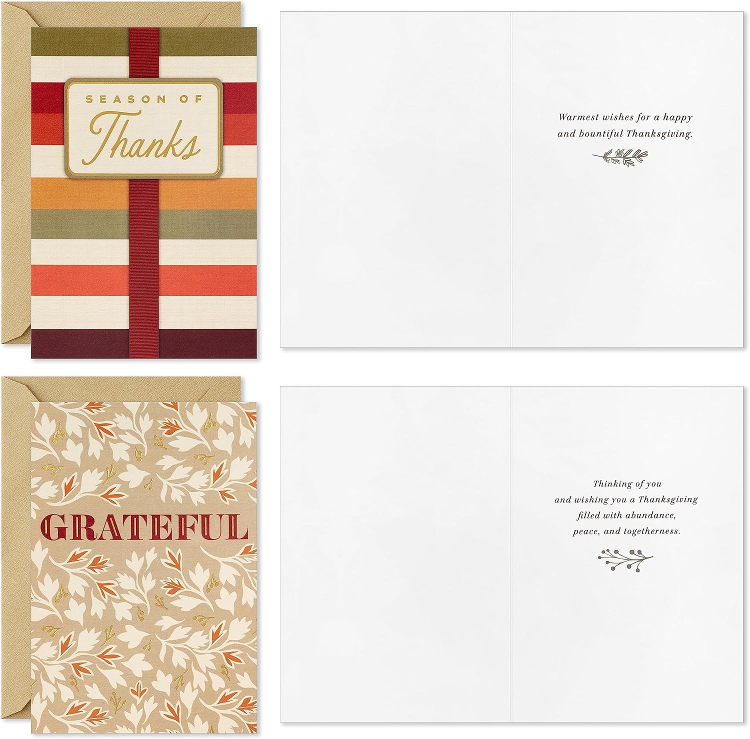 image:imageHallmark Bulk Thanksgiving Cards Assortment 72 Cards with Envelopes Stripes Leaves PlaidClassic Thanksgiving Stripes Leaves and Plaid