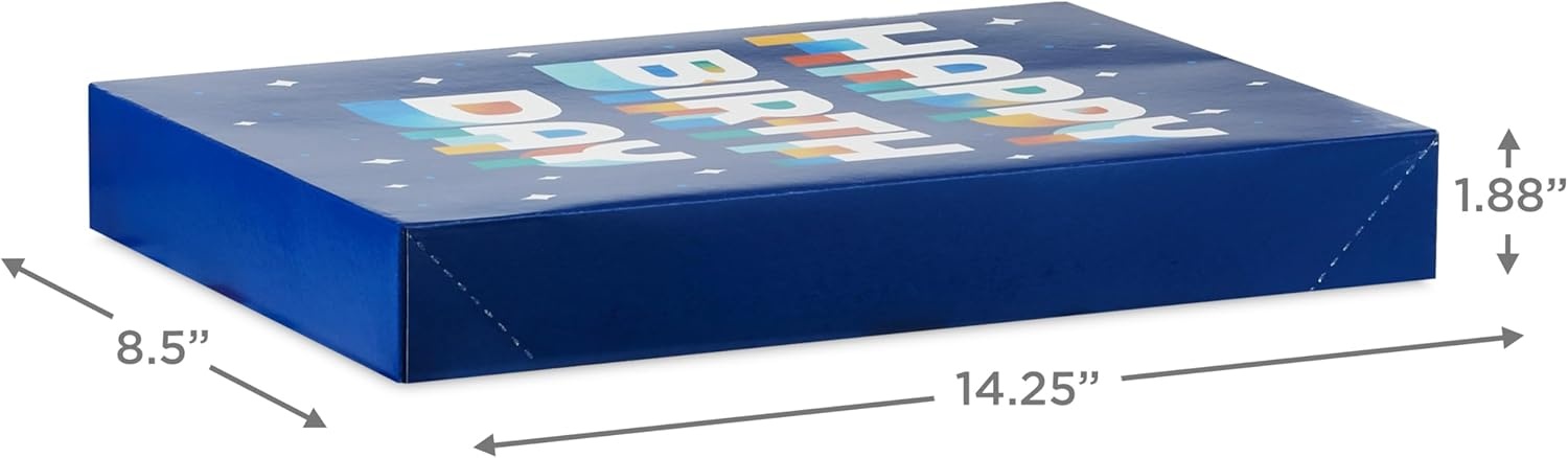 image:imageHallmark Designed Shirt Boxes with Lids 8 Boxes 2 Each of Orange and Blue Stripes Plaid Dots Happy Birthday for Birthdays Fathers Day Graduations8 Assorted Birthday Gift Boxes