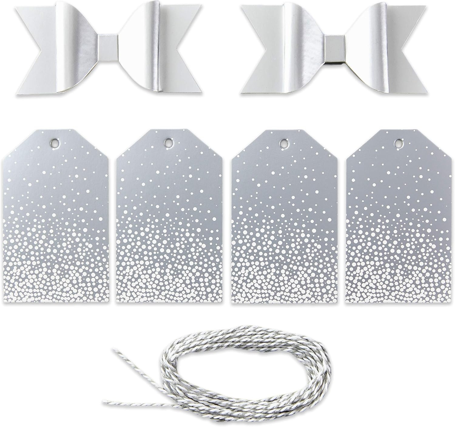 image:imageHallmark Gift Wrapping Accessories Gold Silver White 6 Shiny Bows 12 Gift Tags 9 Yards of Twine for Birthdays Christmas Hanukkah Valentines Day Weddings Baby Showers
