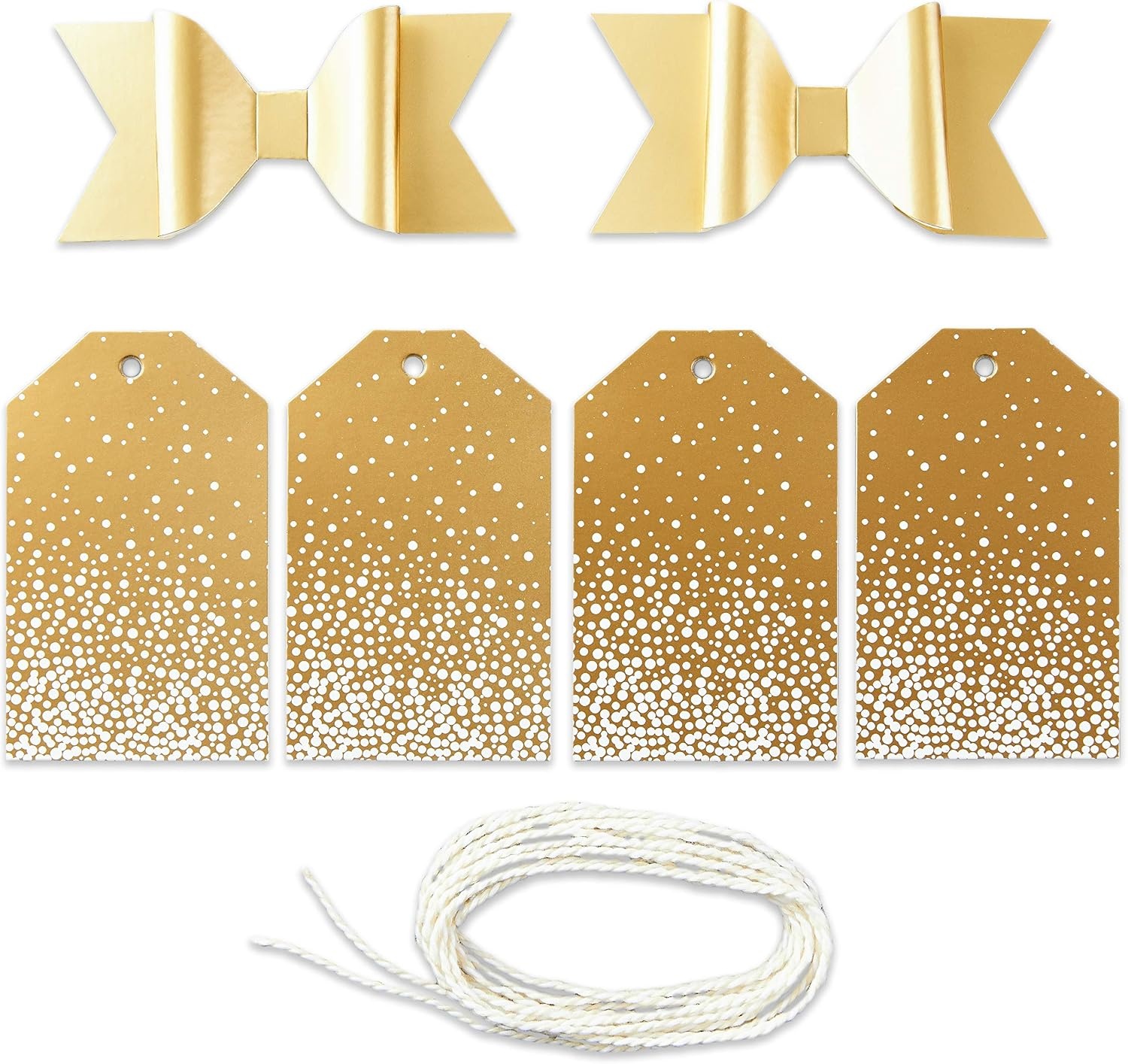 image:imageHallmark Gift Wrapping Accessories Gold Silver White 6 Shiny Bows 12 Gift Tags 9 Yards of Twine for Birthdays Christmas Hanukkah Valentines Day Weddings Baby Showers