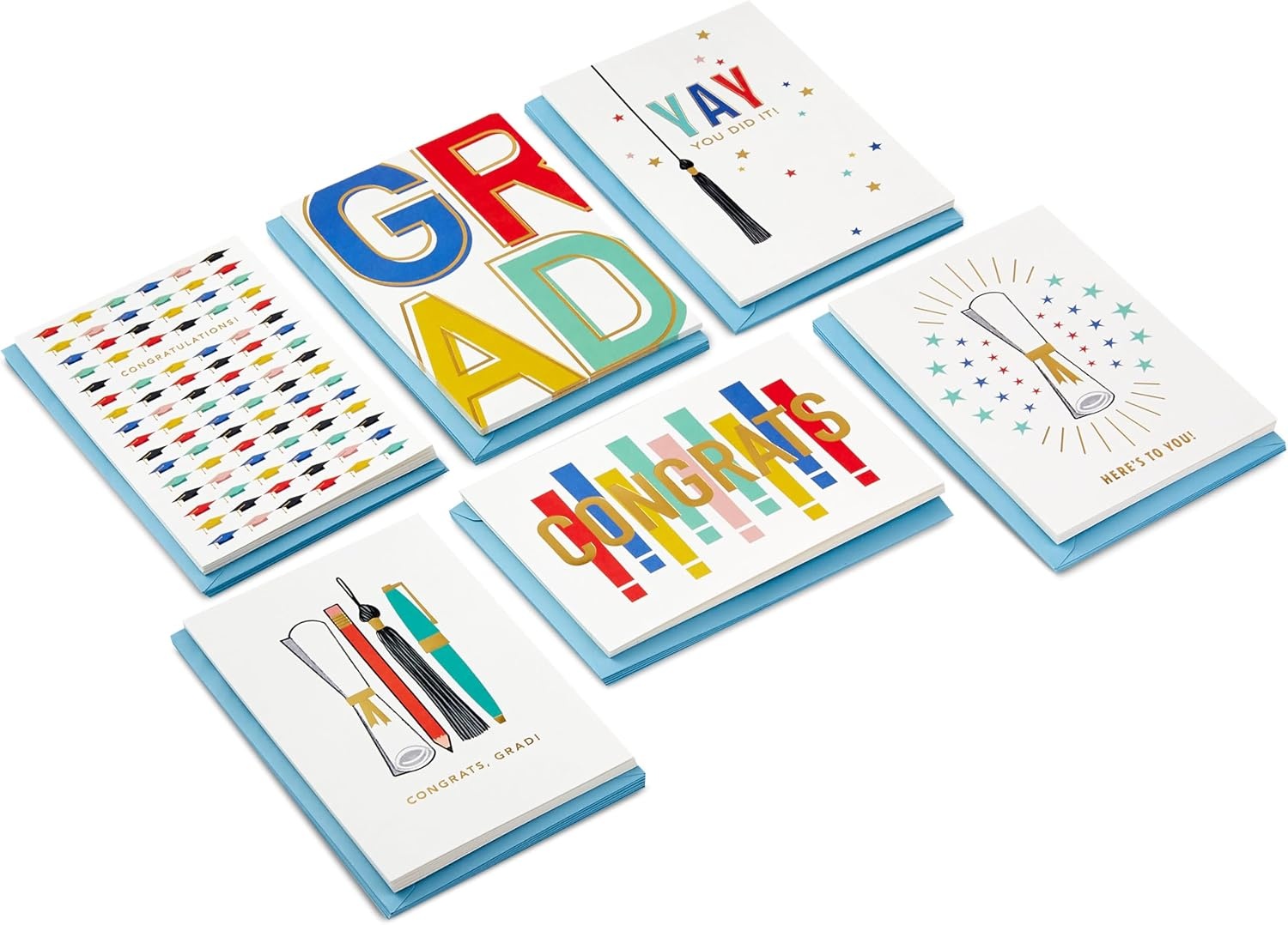 image:imageHallmark Graduation Cards Bulk Assortment Colorful Congrats 36 Cards and Envelopes 6 DesignsColorful Congrats