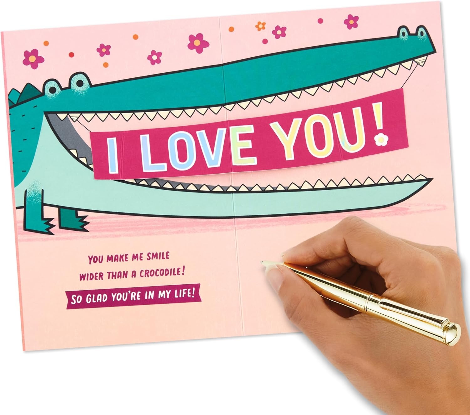 image:imageHallmark Love Card Heart in Envelope for Anniversary Romantic Birthday Sweetest DaySmile Wider than a Crocodile
