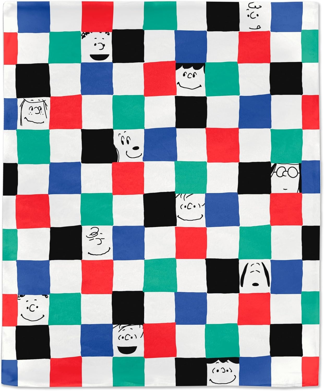 image:imageHallmark Peanuts Gang Checkered Throw Blanket 50 x 60 Snoopy Charlie Brown Linus Lucy Peppermint Patty Pigpen Sally Schroeder