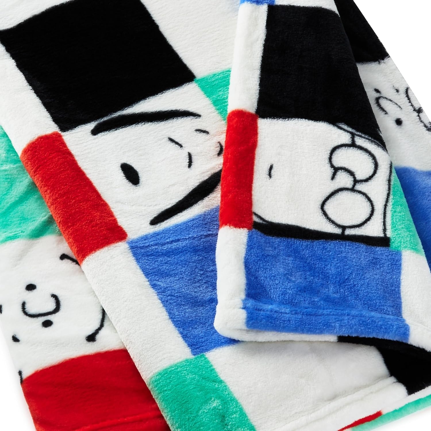 image:imageHallmark Peanuts Gang Checkered Throw Blanket 50 x 60 Snoopy Charlie Brown Linus Lucy Peppermint Patty Pigpen Sally Schroeder
