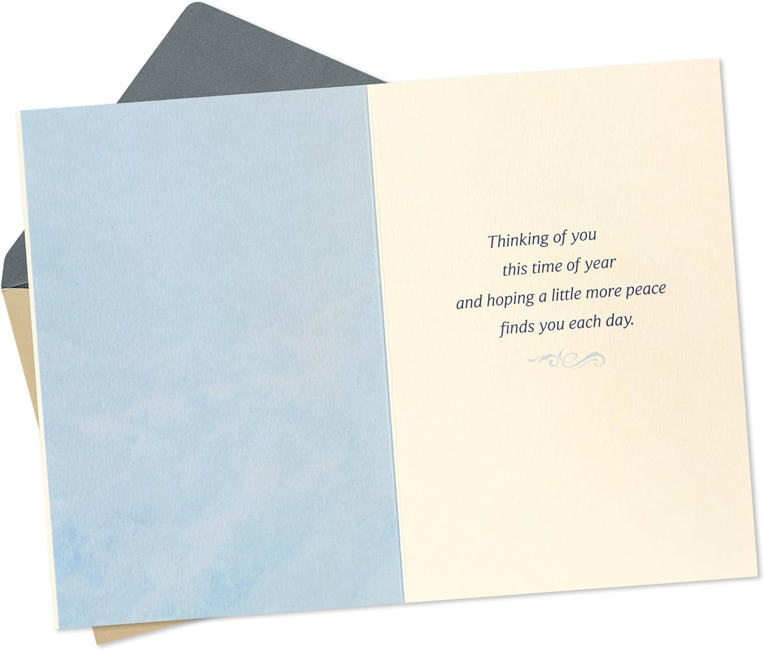 image:imageHallmark Sympathy Card for Anniversary of Death Caring Thoughts Never Stopped for Widow Widower Friendblue peach purple