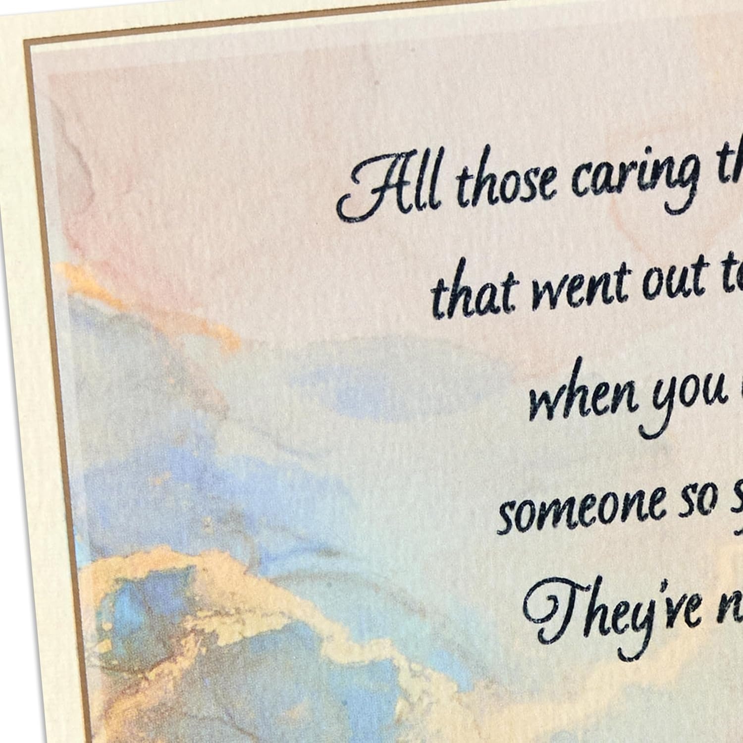 image:imageHallmark Sympathy Card for Anniversary of Death Caring Thoughts Never Stopped for Widow Widower Friendblue peach purple
