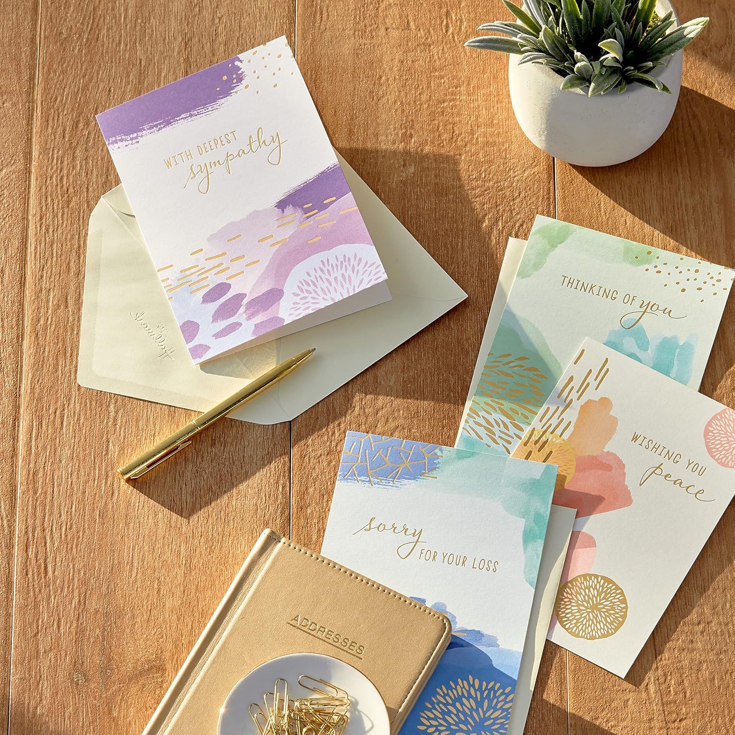 image:imageHallmark Sympathy Cards Assortment Abstract Watercolor 16 Assorted Thinking of You Cards with Envelopes