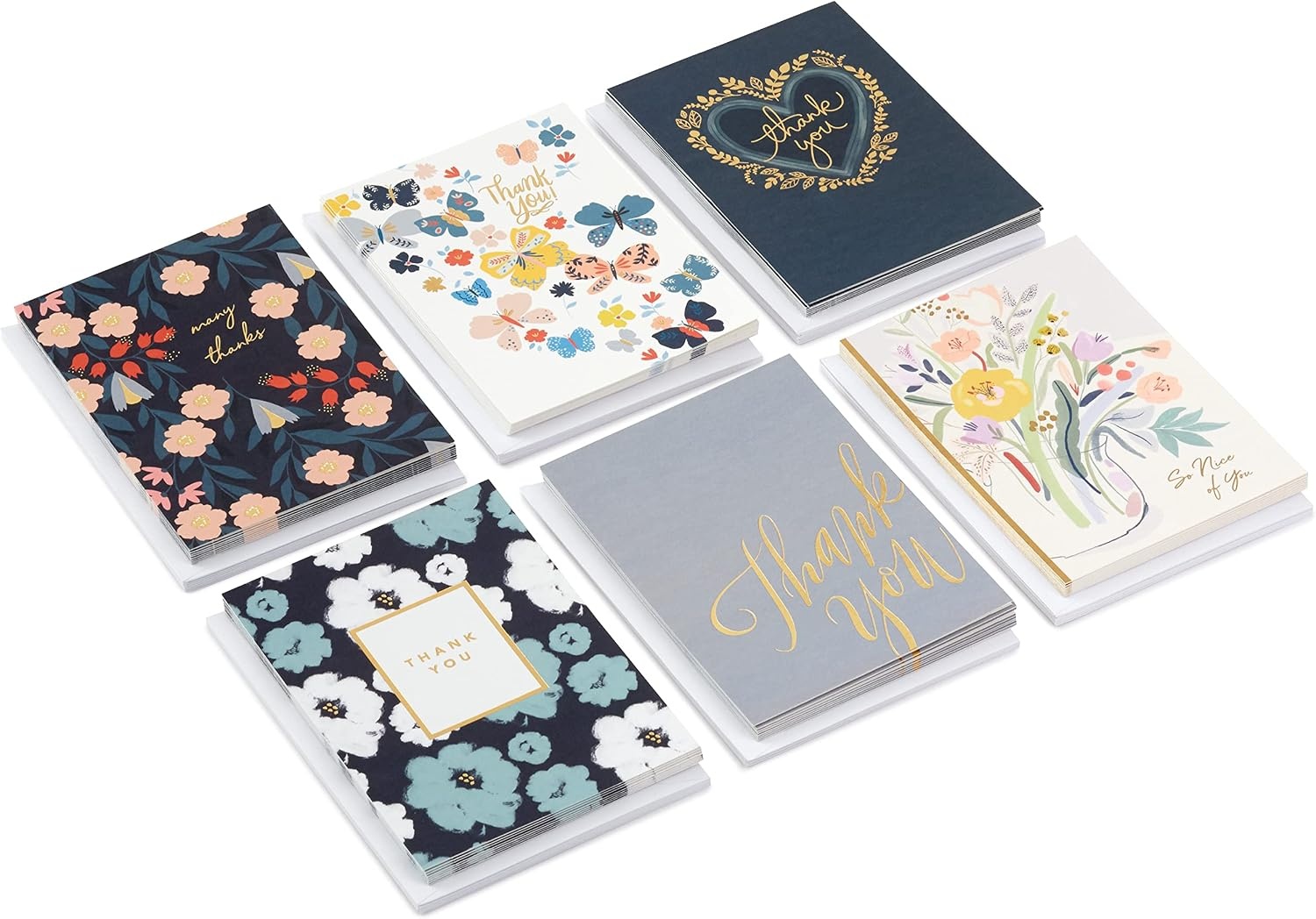 image:imageHallmark Thank You Cards Assortment Foil Hearts and Flowers 48 Thank You Notes and EnvelopesGreeting Card