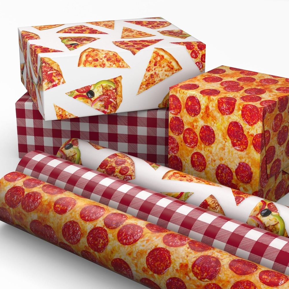 image:imageHallmark 17 Extra Large Birthday Gift Bags 3Pack Happy Birthday Pink Blue Pizza for Kids Grandchildren Nieces Nephews Boys Girls ClassmatesPizza Scented 3 Mini Rolls