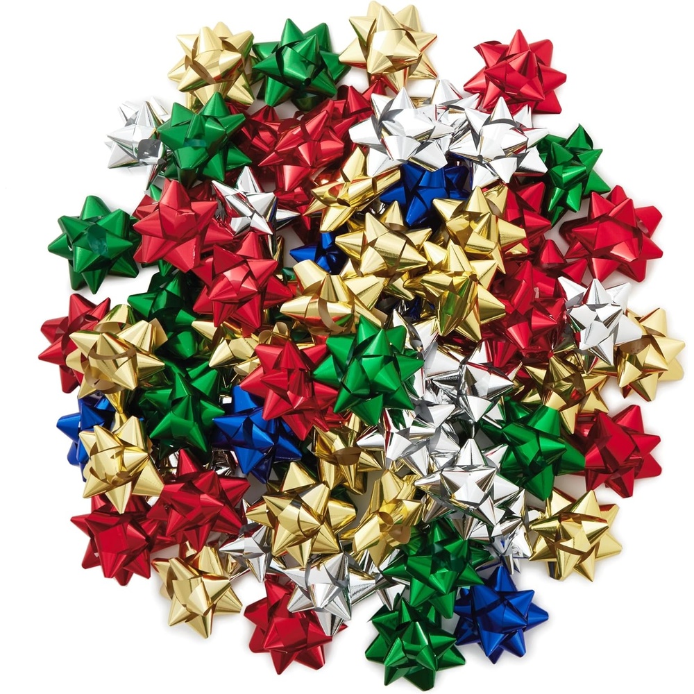 image:imageHallmark 3 Gift Bow Holiday Assortment 75 Bows Red Gold Green Silver Blue for Christmas Hanukkah Birthdays Presents75 Count Holiday Bows