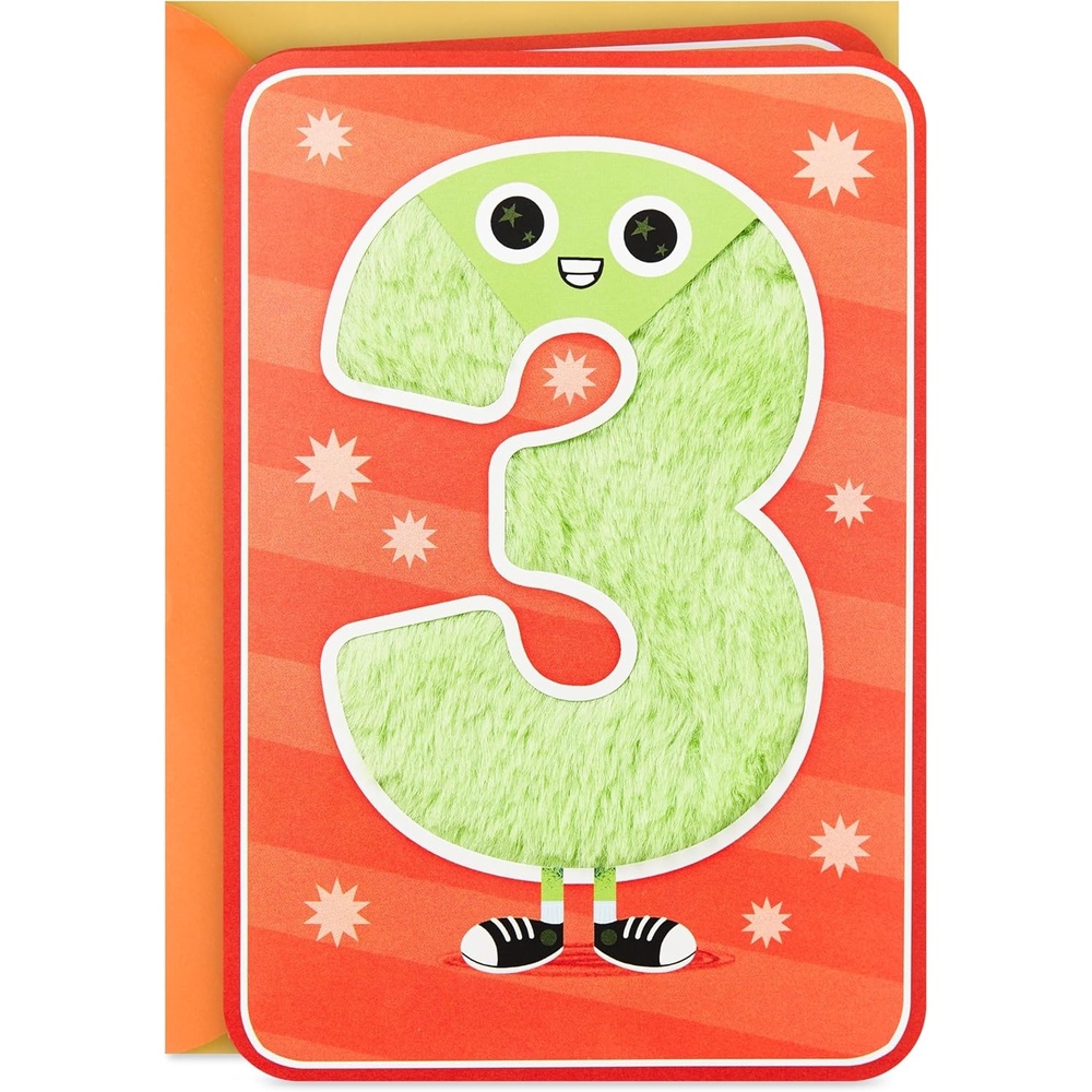 image:imageHallmark 4th Birthday Card for Kids Fuzzy Number3 Year Old
