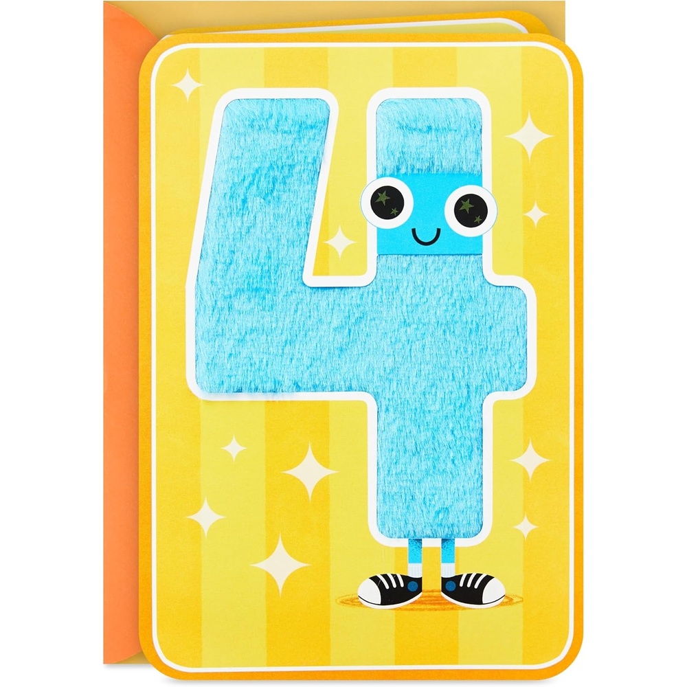 image:imageHallmark 4th Birthday Card for Kids Fuzzy Number4 Year Old