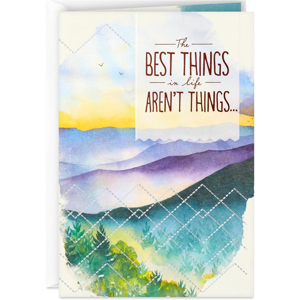 image:imageHallmark Birthday Card Watercolor MountainsThe Best Things in Life Arent Things