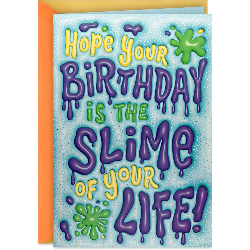 image:imageHallmark Birthday Card for Girls Cupcake and Candy StickersSlime of Your Life
