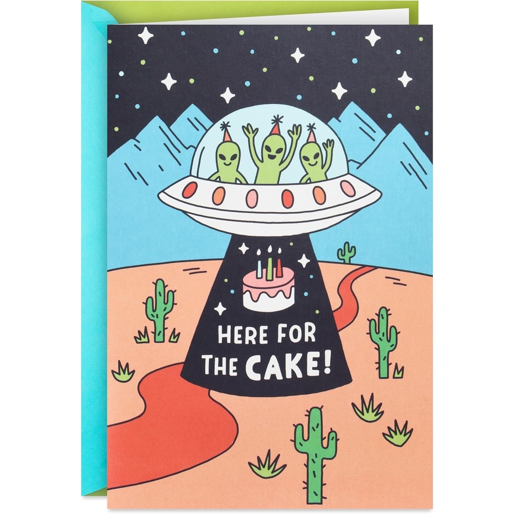 image:imageHallmark Birthday Card for Kids with Light and Sound Aliens Here for the Cake