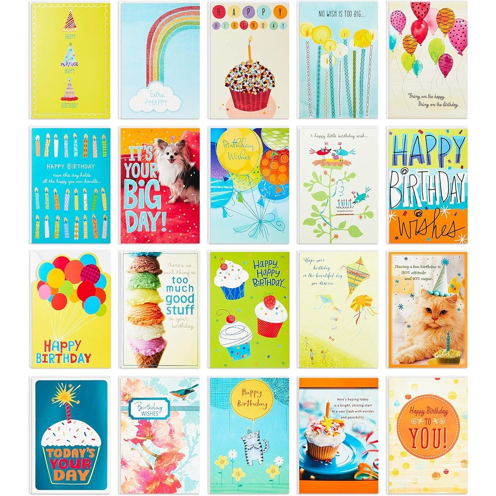 image:imageHallmark Birthday Cards Assortment 20 Cards with Envelopes Refill Pack for Hallmark Card Organizer BoxCards Assortment