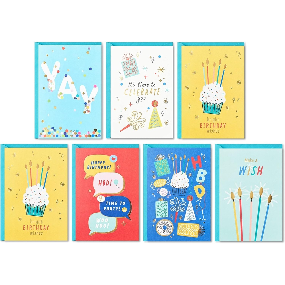 image:imageHallmark Birthday Cards Assortment 36 Cards with Envelopes Bright Birthday WishesBright Birthday Wishes