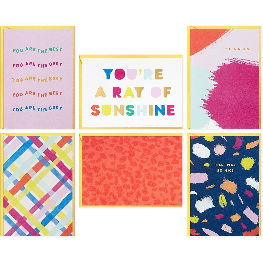 image:imageHallmark Bright and Bold Card Assortment 24 Blank Cards with Envelopes Pink Orange Blue Gold
